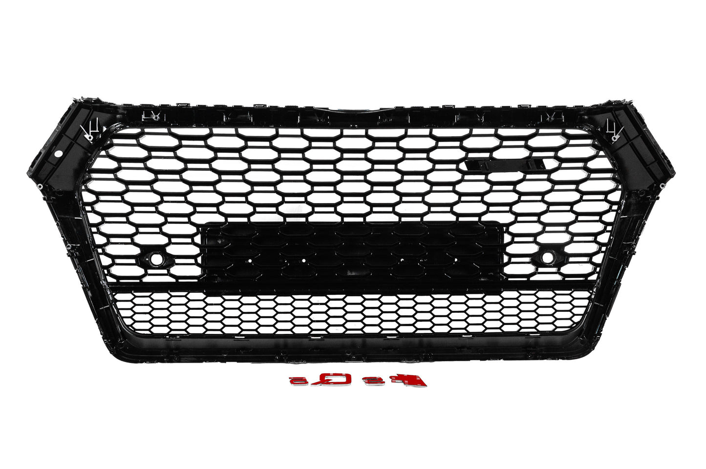 Front Grille RSQ-Style without Logo (2017-2020, black with chrome) for Audi Q5 2017-2025 - image 4