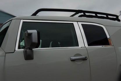 A set of window moldings (stainless steel, 16 pcs.) for Toyota FJ Cruiser - Reelken Auto