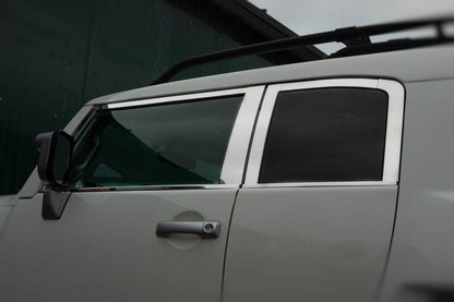 A set of window moldings (stainless steel, 16 pcs.) for Toyota FJ Cruiser - Reelken Auto