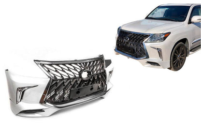 Front bumper for 2008-2015 in the style of restyling (for painting) for Lexus LX570/450d - Reelken Auto