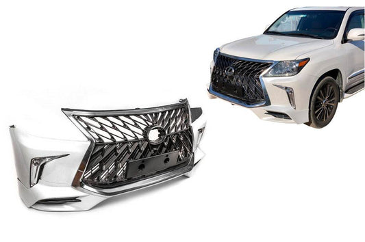 Front bumper for 2008-2015 in the style of restyling (for painting) for Lexus LX570/450d - Reelken Auto