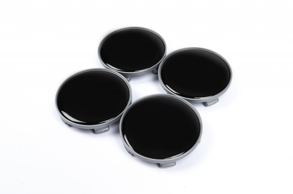 Wheel center caps 57/55.5 mm V1 black (4 pcs) for Toyota - image 1