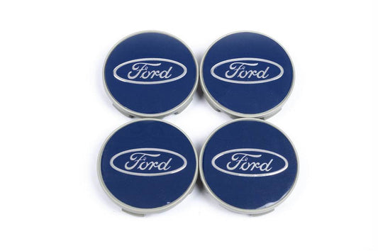 Wheel caps 69/64mm blue (4 pcs.) for Ford - Reelken Auto