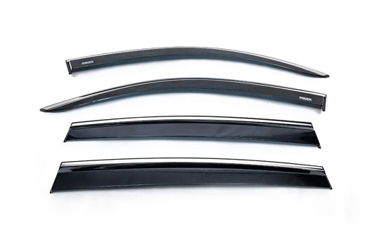Window Deflectors with Chrome Trim (4 pcs, Niken) for Volkswagen Tiguan 2016-2023 - image 1