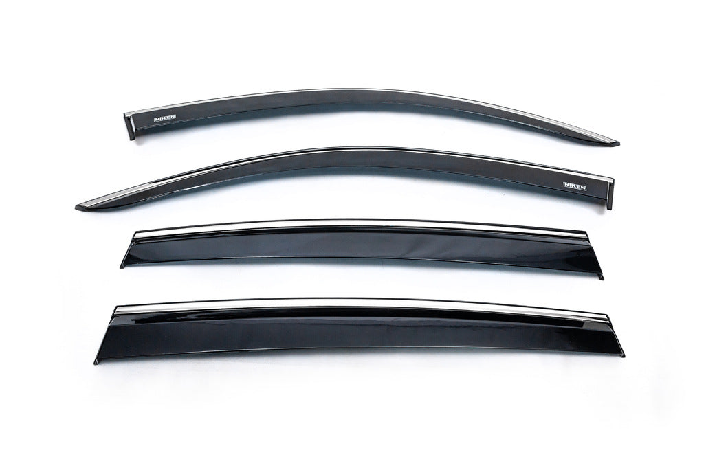 Window Deflectors with Chrome Trim (4 pcs, Niken) for Volkswagen Tiguan 2016-2023 - image 1