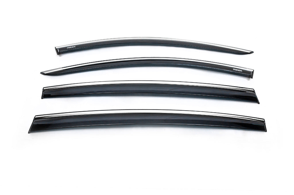 Window deflectors with chrome trim (4 pcs, Niken) for Dacia Sandero 2013-2020 - image 2