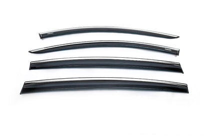 Window deflectors with chrome trim (4 pcs, Niken) for Dacia Sandero 2013-2020 - image 2