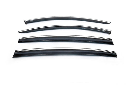 Window deflectors with chrome trim (4 pcs, Niken) for Dacia Sandero 2013-2020 - image 2