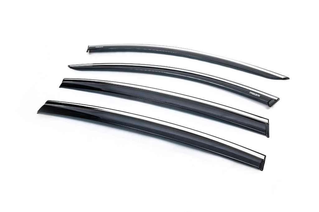 Window deflectors with chrome trim (4 pcs, Niken) for Dacia Sandero 2013-2020 - image 3