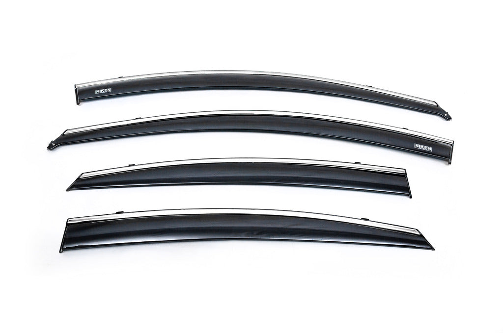 Window Deflectors with Chrome Trim SD (4 pcs, Niken) for Hyundai Accent 2011-2017 - image 4