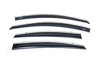 Window Deflectors with Chrome Trim SD (4 pcs, Niken) for Hyundai Accent 2011-2017 - image 4
