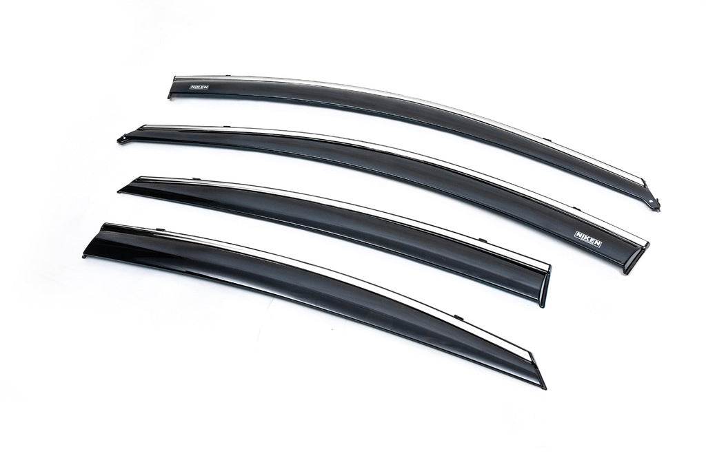 Window vents with chrome SD (4 PCs, Niken) for Hyundai Accent 2011-2017 - Reelken Auto
