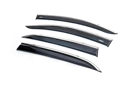 Window deflectors with chrome trim (4 pcs, Niken) for Opel Mokka 2012-2021 - image 2