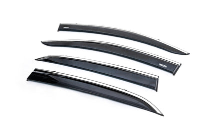 Window deflectors with chrome trim (4 pcs, Niken) for Opel Mokka 2012-2021 - image 2