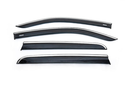 Window deflectors with chrome trim (4 pcs, Niken) for Volkswagen Amarok 2010-2022 - image 7