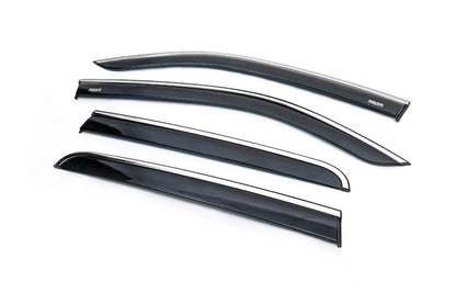 Window deflectors with chrome trim (4 pcs, Niken) for Volkswagen Amarok 2010-2022 - image 8