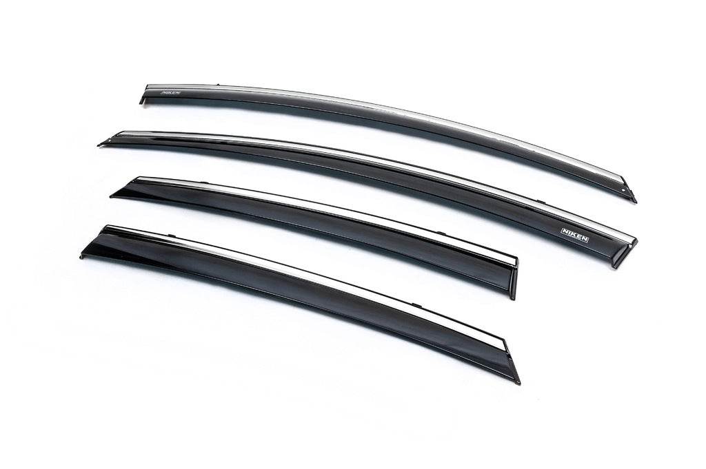 Window vents with chrome HB (4 PCs, Niken) for Ford Fiesta 2008-2017 - Reelken Auto