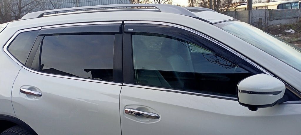 Window Deflectors with Chrome Trim (4 pcs, Niken) for Nissan X-trail T32/Rogue 2014-2021 - image 4