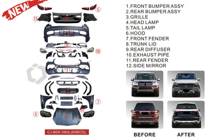 Facelift Kit to GLS X167 Maybach for Mercedes GL сlass X164 2006-2012 - image 2