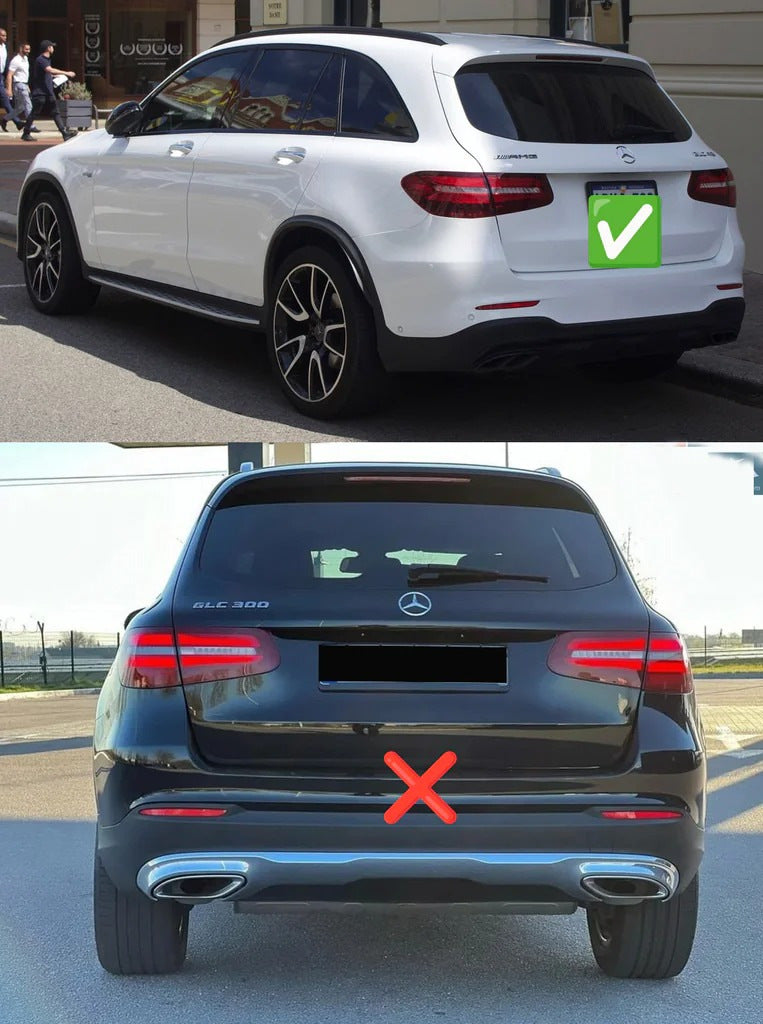 Rear diffuser with tips Silver (AMG63 Design) for Mercedes GLC X253 2015-2022 - image 5