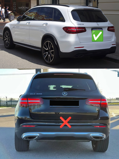 Rear diffuser with exhaust tips (AMG43 Design) for Mercedes GLC X253 2015-2022 - image 3