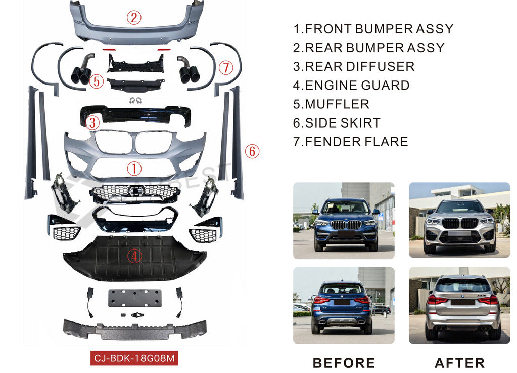 Full Body Kit 2018-2022 (F97 X3M) for BMW X3 G01 2018- - image 2
