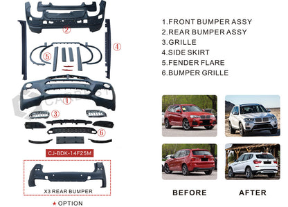 Body Kit Set (M-Tech) for BMW X4 F26 2014-2018 - image 7