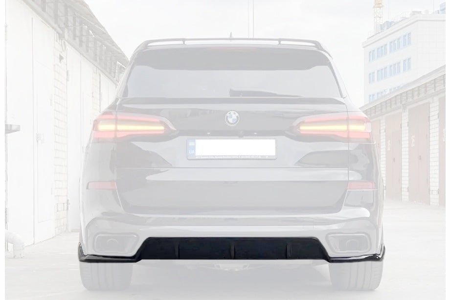 Rear bumper diffuser V2 (2018-2022, gloss black) for BMW X5 G05 2019- - image 3
