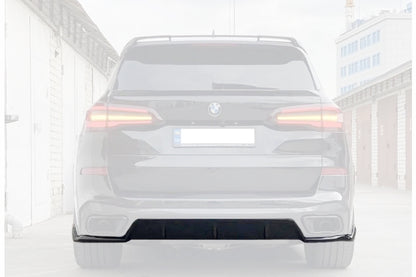 Rear bumper diffuser V2 (2018-2022, gloss black) for BMW X5 G05 2019- - image 3