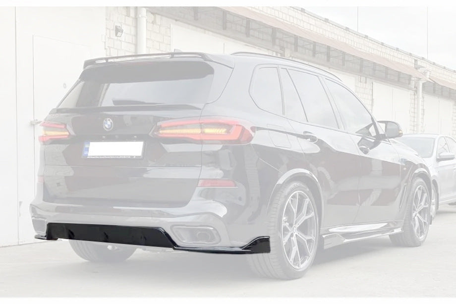 Rear Bumper Diffuser V2 (2018-2022, Gloss Black) for BMW X5 G05 2019- - image 1
