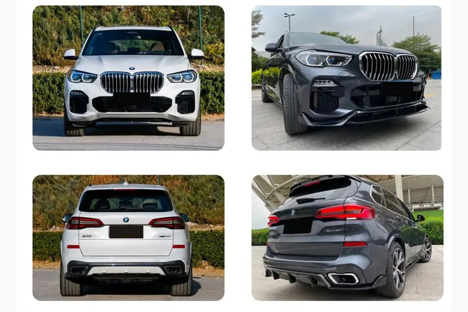 Rear bumper diffuser V2 (2018-2022, gloss black) for BMW X5 G05 2019- - image 4