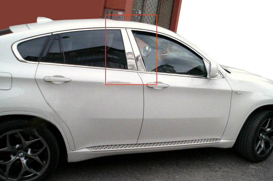Door pillar moldings (stainless) for BMW X6 E-71 2008-2014 - Reelken Auto
