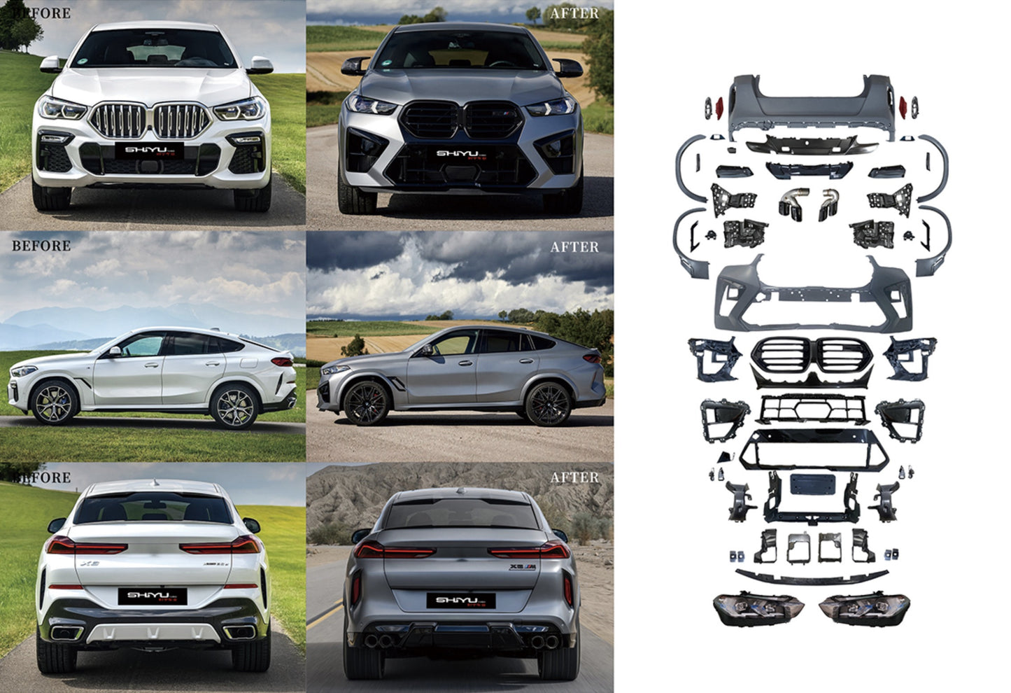 Facelift Body Kit to X6M F96 2024 for BMW X6 G06 2019- - image 1