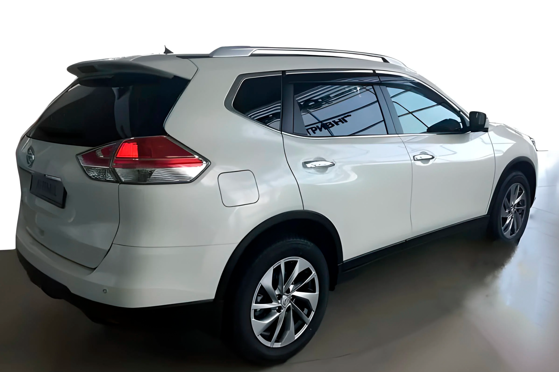 Window deflectors with chrome trim (4 pcs, HIC) for Nissan X-trail T32/Rogue 2014-2021 - image 1