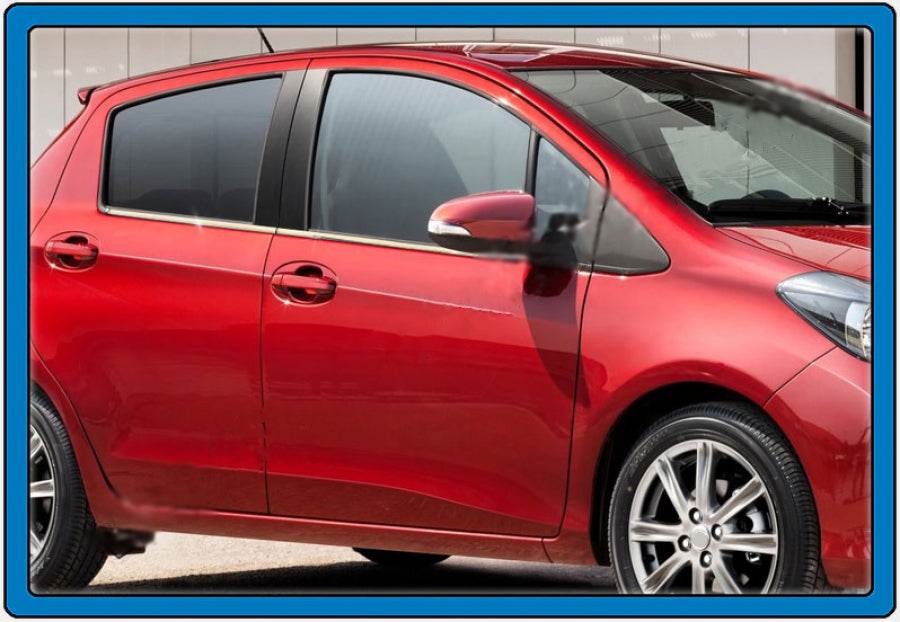 Edging of glass (4 pieces, stainless steel.) for Toyota Yaris 2010-2020 - Reelken Auto
