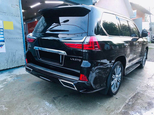 Rear bumper insert with chrome (2016+) for Lexus LX570/450d - Reelken Auto
