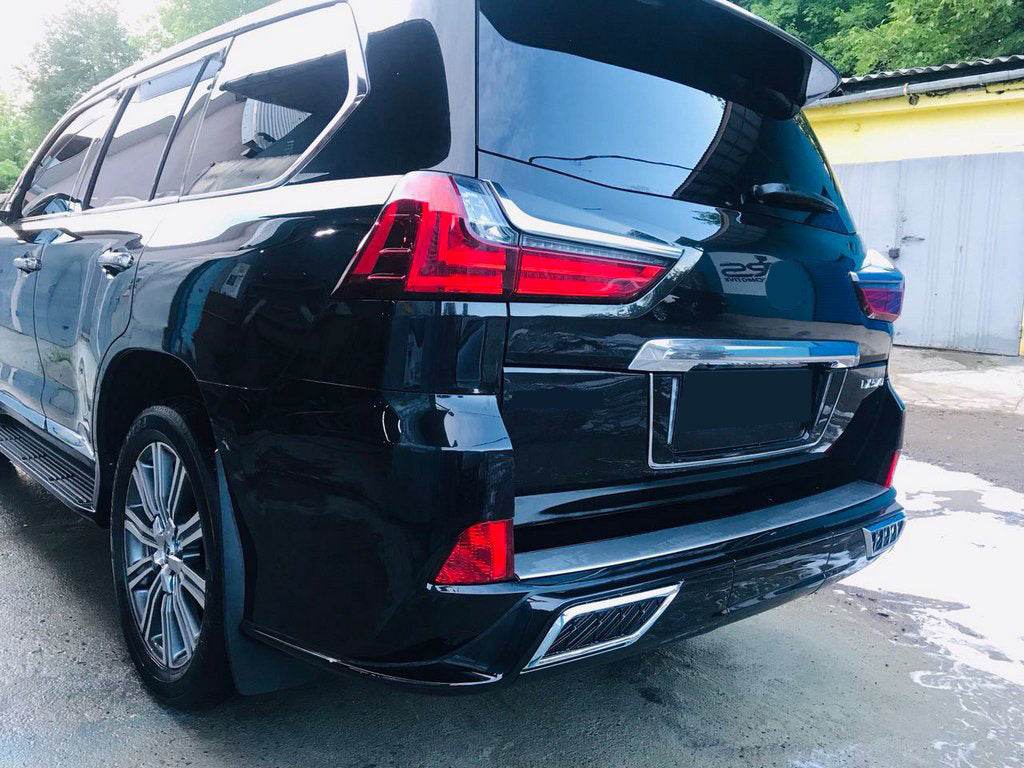 Rear bumper insert with chrome (2016+) for Lexus LX570/450d - Reelken Auto