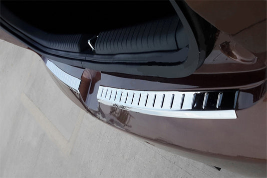 Rear bumper protector OmsaLine 2014-2018 (2 pcs, stainless steel) for Hyundai I-20 2014-2020 - image 1