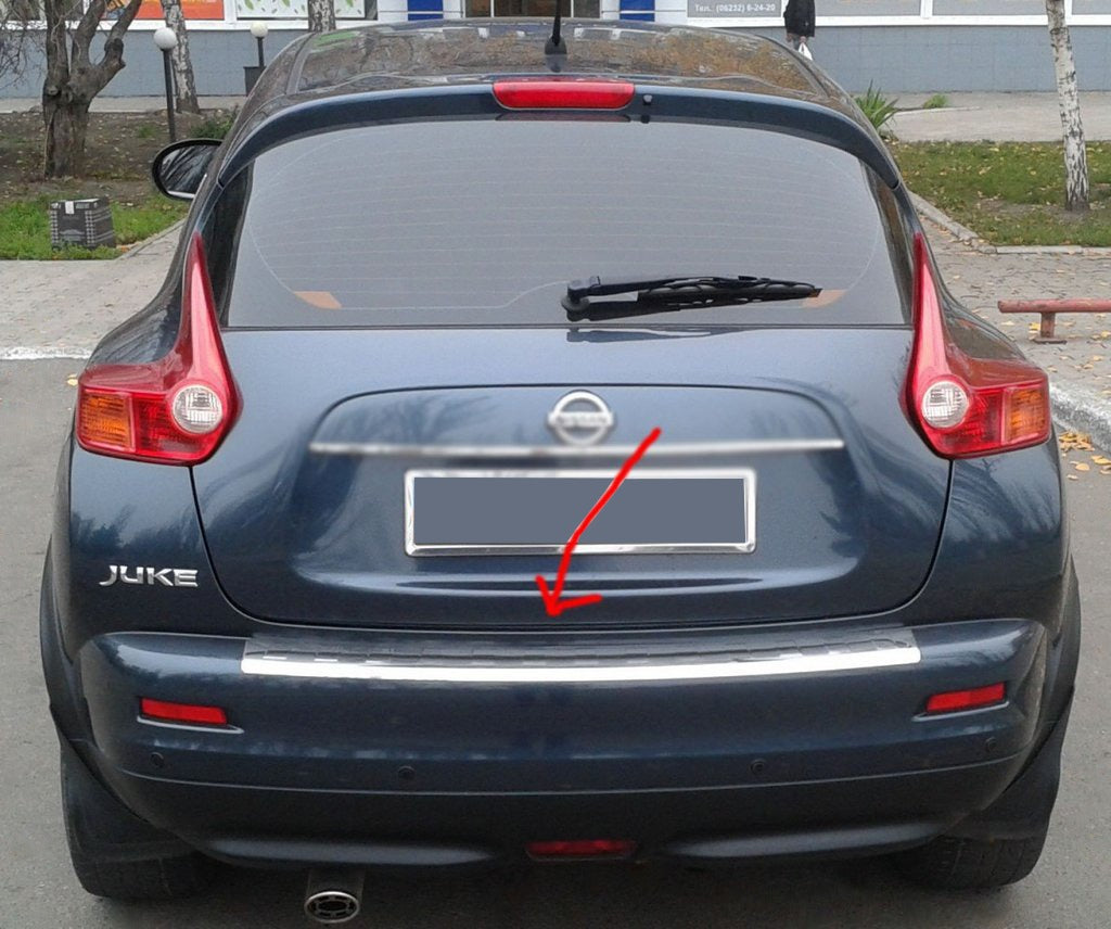 Pad on the rear bumper OmsaLine (stainless steel) for Nissan Juke 2010-2019 - image 1
