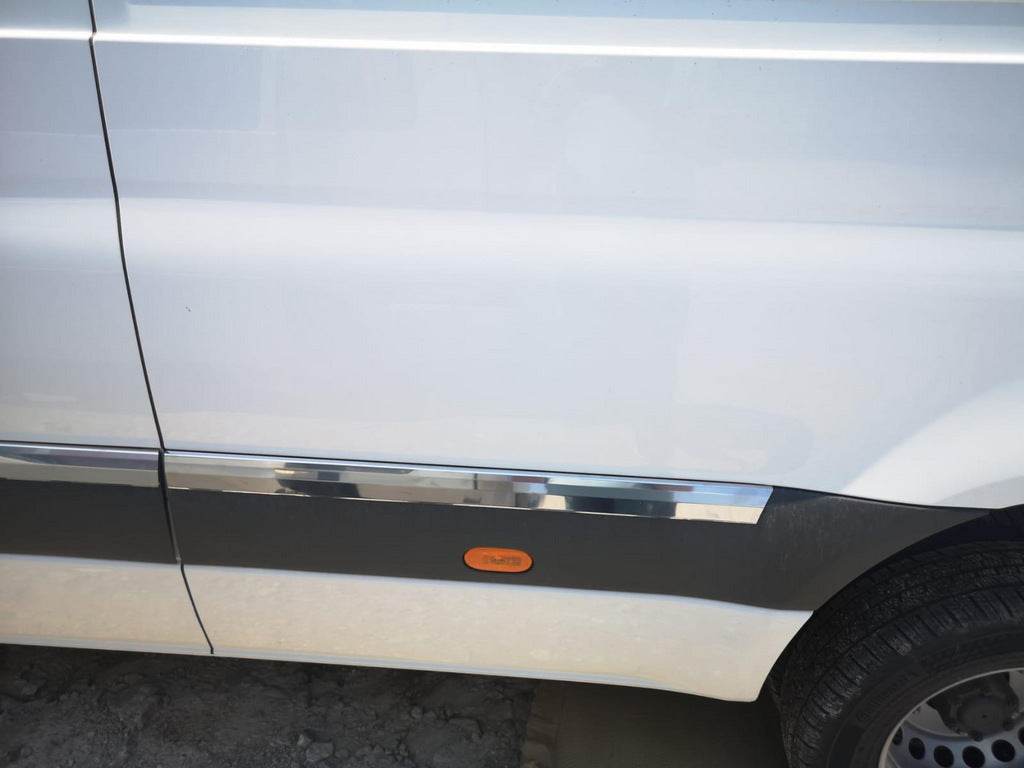 Door moldings (10 pcs, stainless steel) (ExtraLong) for Mercedes Sprinter W907/W910 2018↗ - Reelken Auto
