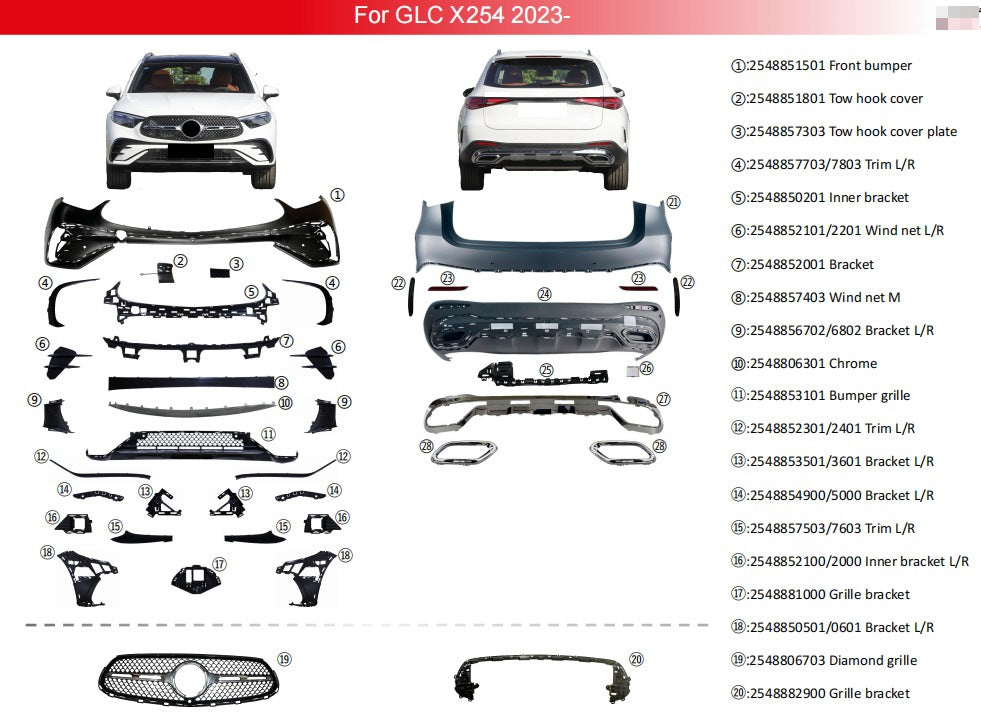 AMG-Line Full Body Kit for Mercedes GLC X254 2022- - image 2