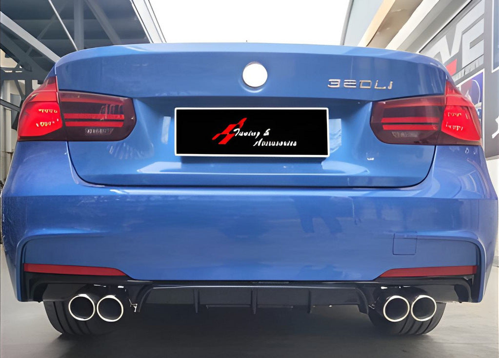 Rear Diffuser DPT V-2 (for M Performance, Gloss Black) for BMW 3 Series F-30/31/34 2012-2019 - image 1