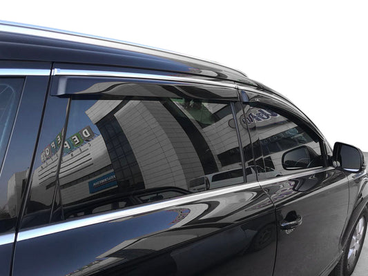 Window deflectors with chrome trim (4 pcs, HIC) for Audi Q7 2005-2015 - image 1
