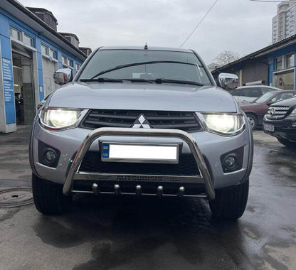The WT004 bumper guard (stainless) for Mitsubishi L200 2006-2015 - Reelken Auto
