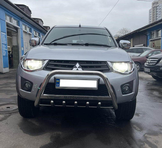 The WT004 bumper guard (stainless) for Mitsubishi L200 2006-2015 - Reelken Auto