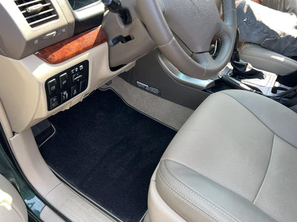 Deluxe Textile Floor Mats (3 Rows, Black) for Toyota Land Cruiser Prado 120 2002-2009 - image 1